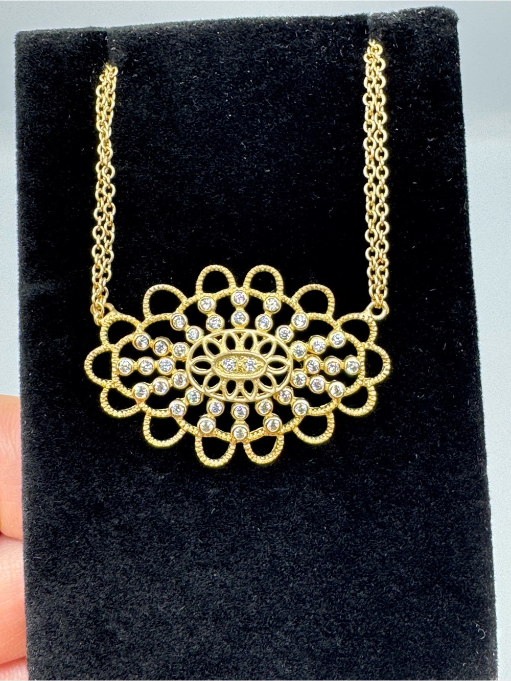 Art Deco Filigree Statement Necklace - Picture 3 of 8